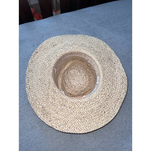 Vintage CAPPELLI  Wide Brim Straw Paper Woven Hat with Sequin Fish Detail - Picture 8 of 10